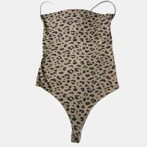 Abercrombie & Fitch Bodysuit Womens Size Medium Leopard Print Sleevless